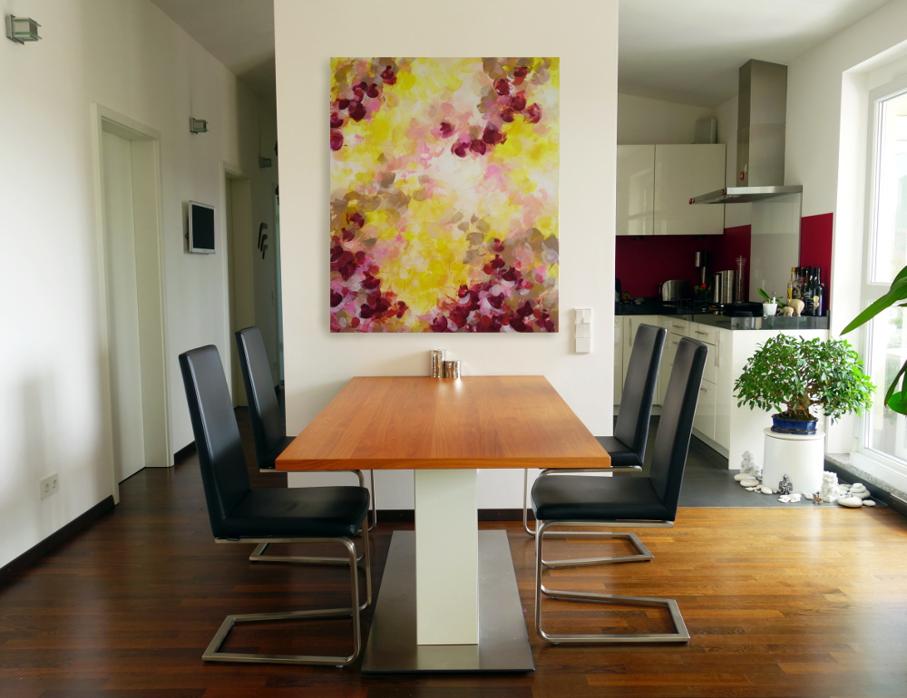 Abstract painting in a living room